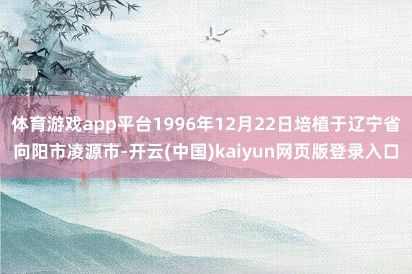 体育游戏app平台1996年12月22日培植于辽宁省向阳市凌源市-开云(中国)kaiyun网页版登录